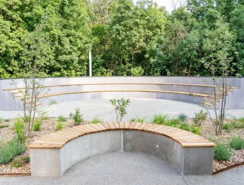 Vue de l'amphi vert sur le campus de Centrale Lyon