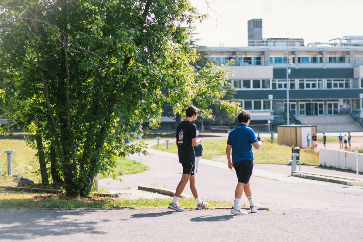 Etudiants sur le campus de Centrale Lyon