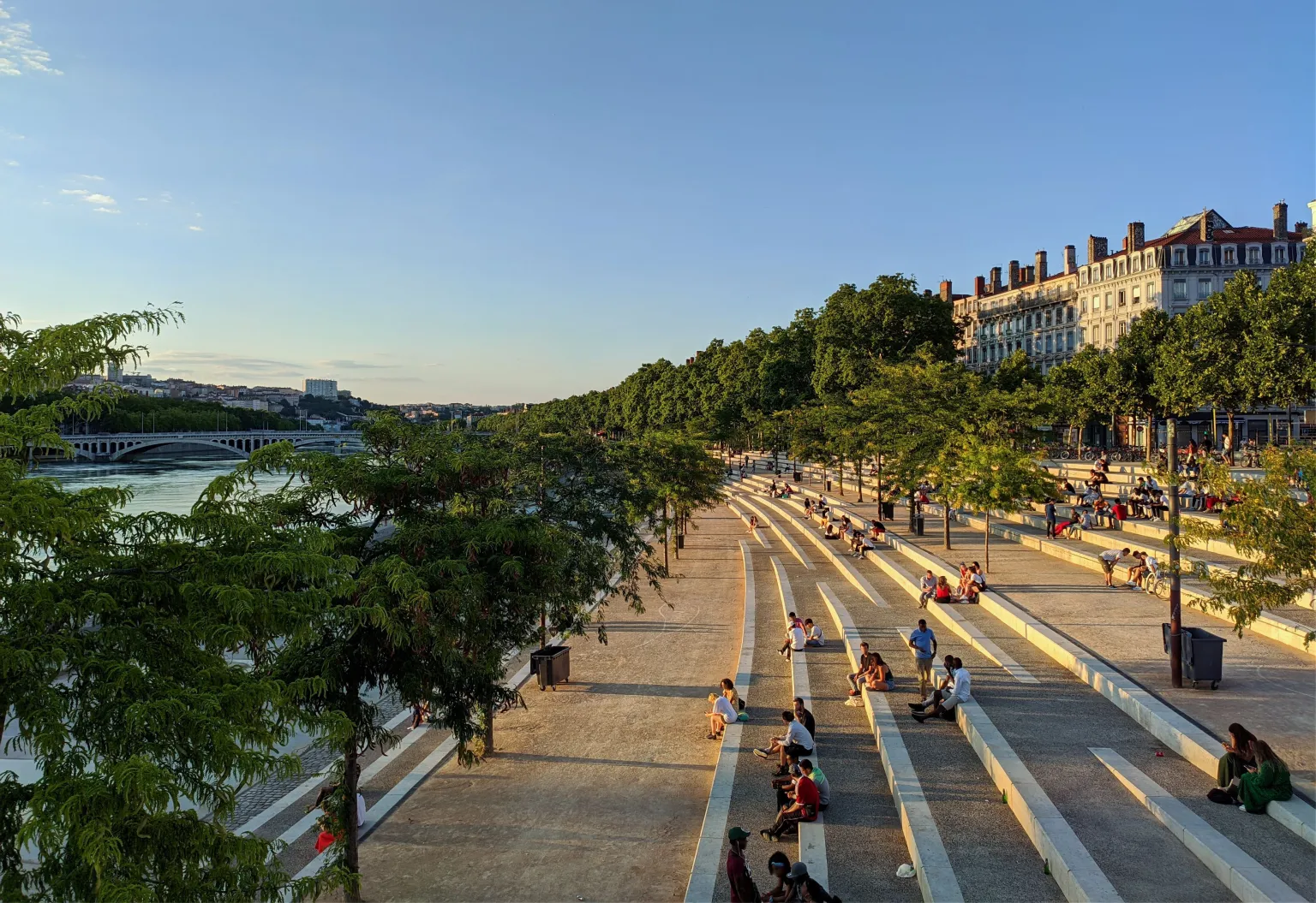 View of the banks of the Rhône in Lyon